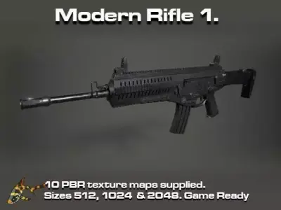 Modern Rifle 1 Low-poly 3D model