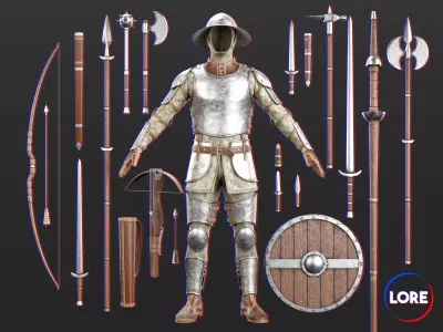 Medieval Collection Common Armory 3D Model Pack