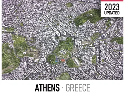 Athens - 3D City Low-poly 3D model
