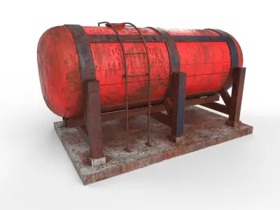 liquid tank M1 - Old Low-poly 3D model