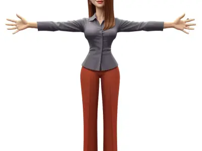 Stylish Businesswoman model pack Low-poly 3D model