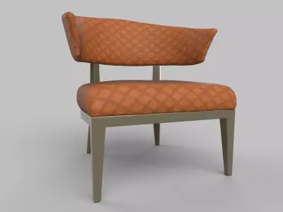 chair orange upholstered 3D model