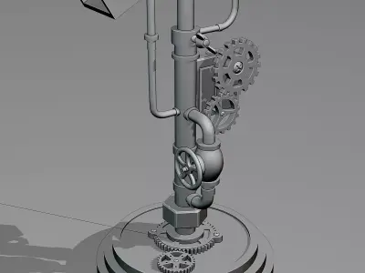 Steampunk headphone stand 3D model