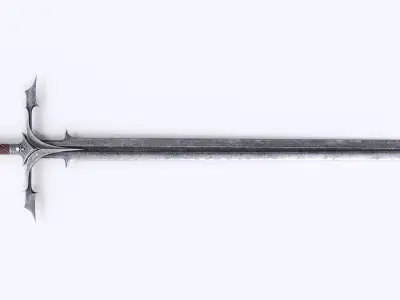 Damascus two-handed sword 3d Model 3D model
