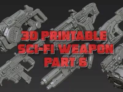 3D Printable Sci-Fi Weapon Part 6 3D model