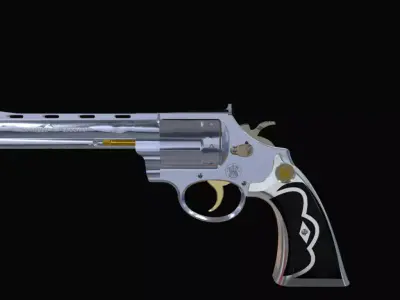 Revolver  Low-poly 3D model purchase
