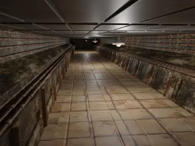 Underground Tunnel Low-poly 3D model get