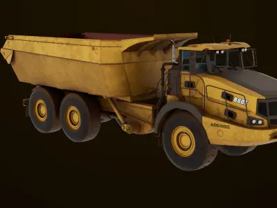 Generic Articulated Dirty Mining Truck 03 All PBR Low-poly 3D model