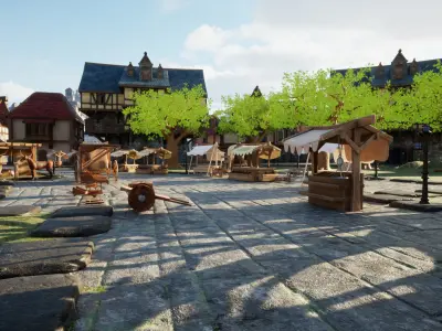 Medieval Castle City 3D model