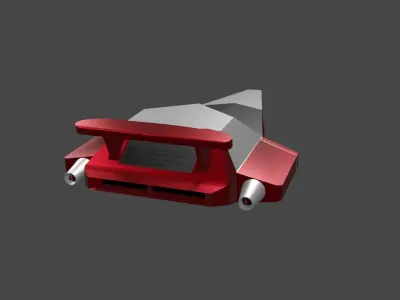 Spaceship 01F Low-poly 3D model
