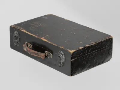 Wooden Box for Theatre Makeup and Wigs 3D scan PBR 4K textures Low-poly 3D model