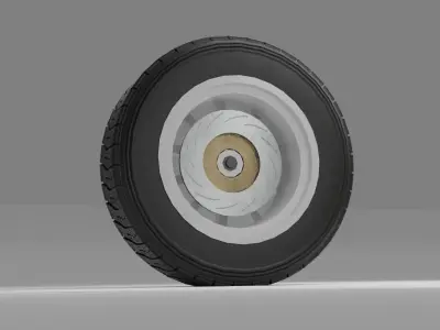 Rally Wheel 3D model PBR Low-poly 3D model
