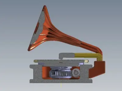 Phonograph gramophone 3D model