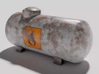 Rusty Old Gas Tank Free low-poly 3D model