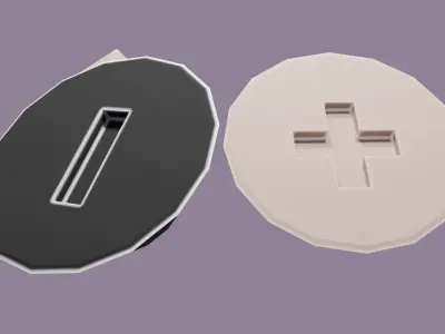 Screw heads Low-poly 3D model