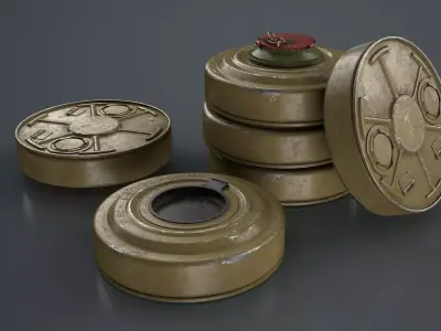 TM-62M Anti-Tank Mine Low-poly 3D model