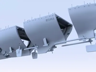 Battleship RN Roma Hull - Personal license - 1-200 scale 3D print model