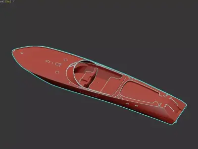 Classic Wooden Runabout Speedboat 3D model 3D model