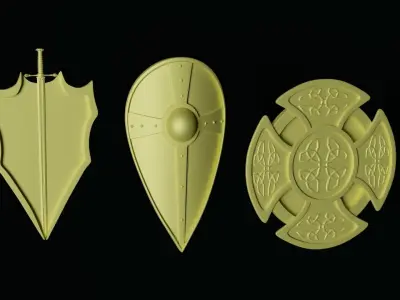 3D Warrior Shield Pack 3D model