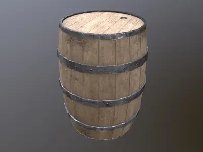 Barrel 02 Low-poly 3D model