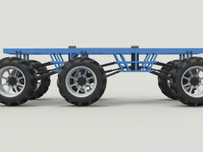 Chassis 6x6 for Mud truck 3D model
