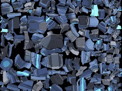 Futuristic Blue Rifle 3D model