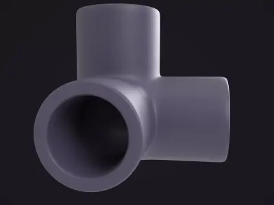 3-Way Pipe Fitting 3D model