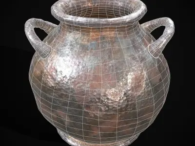 Metal Pot Low-poly 3D model