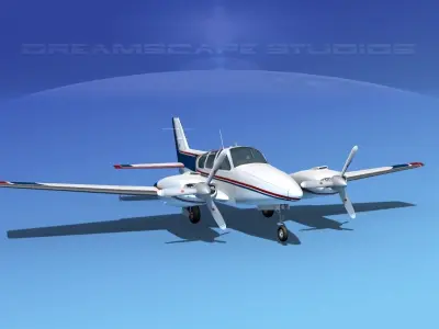 Beechcraft B55 Baron V07 3D model
