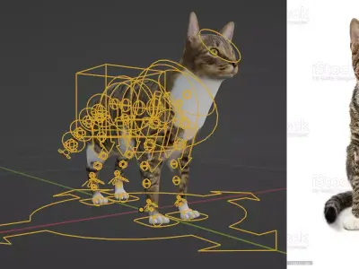 Grey Cat Free low-poly 3D model