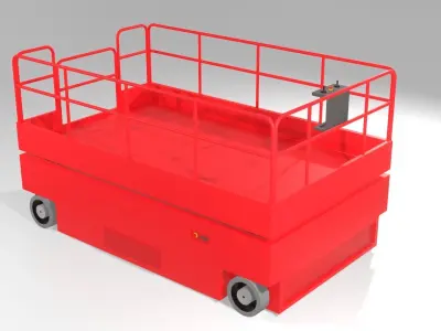 Scissor Lifter - Manlift Low-poly 3D model