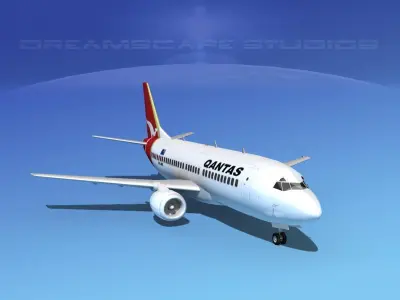 Boeing 737-300 Qantas 3D model