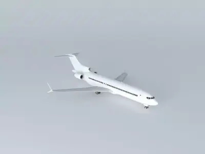 Template  Boeing 727 2X Fict Free 3D model