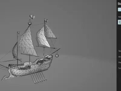 Pirate Ship 13 Low-poly 3D model