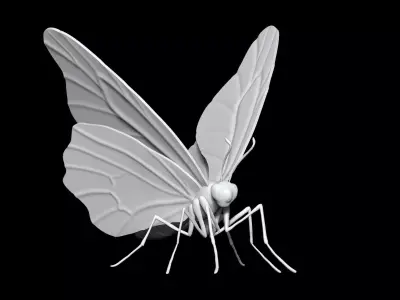 high poly butterfly 3D print model