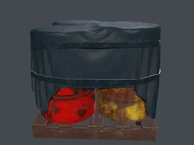 Military Material Low-poly 3D model 4