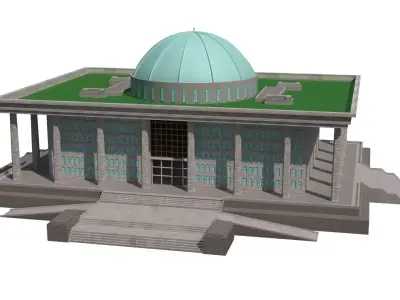 KOREA ASSEMBLY BUILDING Low-poly 3D model