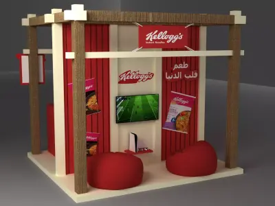 kelloggs noodles booth Free 3D model