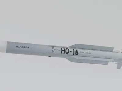 Hongqi-16 Air Defense Missile HQ16 PBR Realistic Missile 3D model