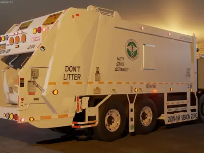 Truck Lowpoly garbage Low-poly 3D model