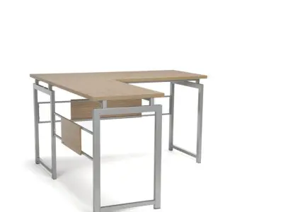 Tiano L-Shape Credenza Desk - 2 Colour 3D model