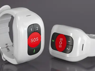 Emergency Call Watch for Seniors White 3D model