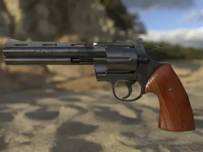 357 Magnum pistol Free low-poly 3D model