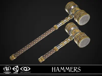 Complete Fantasy Hammer Collection 3D Model Pack