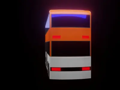 Double Decker Bus Low-poly 3D model
