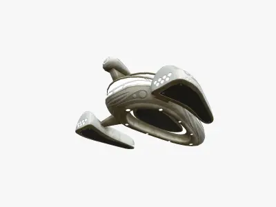 Alien Spaceship UFO H09 Full White - Sci Fi Spacecraft Design Low-poly 3D model