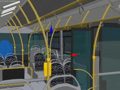 Lowpoly City Bus with interior Low-poly 3D model