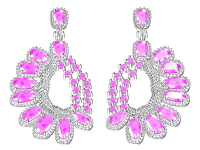 Antique Art Deco Style Earring 5 3D print model