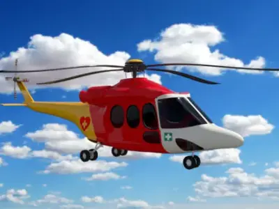 Helicopter in sky 3D model