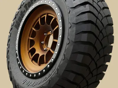 Off-Road SUV Wheel with BFGoodrich Mud-Terrain Tire 3D model